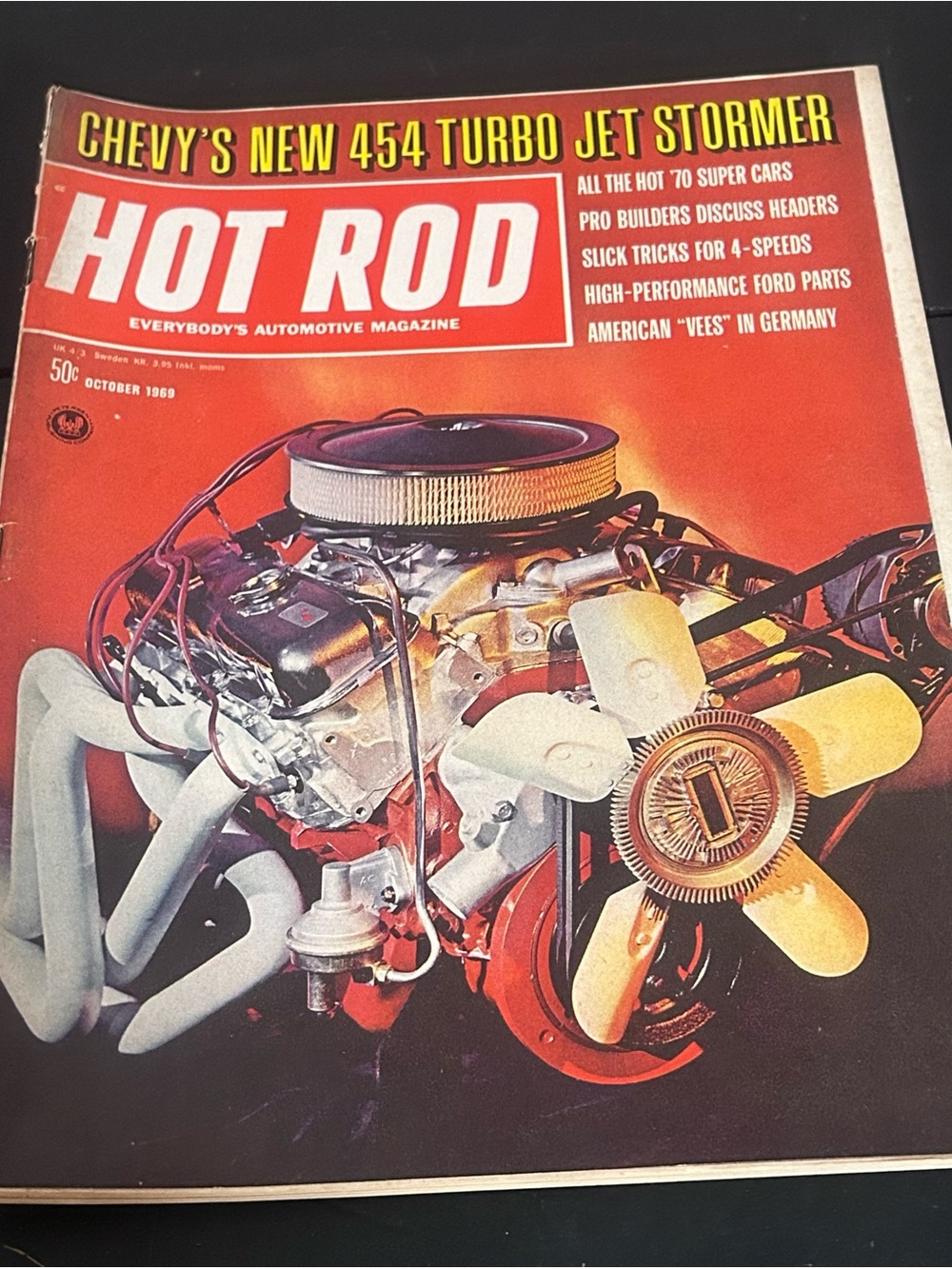 Hot Rod Magazine October 1969 Chevy 454 Turbo Jet Stormer 1970 Super Cars Ford